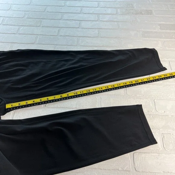 Athleta Elation Pants Women Medium Black Tapered Pleated Stretch Knit Athleisure - Picture 5 of 14
